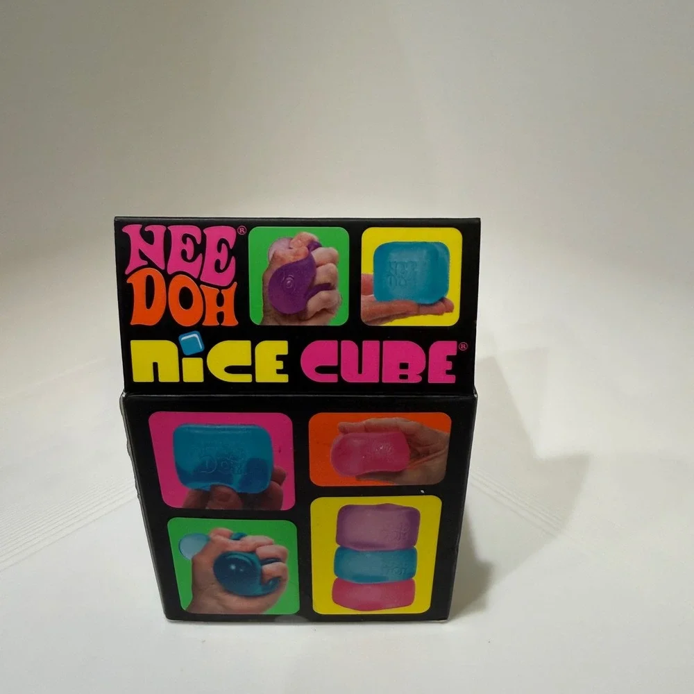 Schylling NeeDoh Nice Cube Purple Super Solid Squish Toy New
